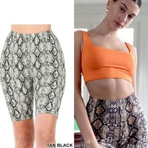 Butter-Soft Python Snake Bike Gym Legging Shorts L or XL